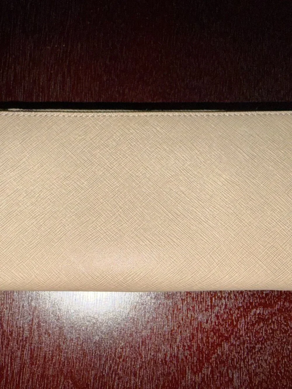 Michael Kors Beige Jet Set Saffiano Leather Zip Around